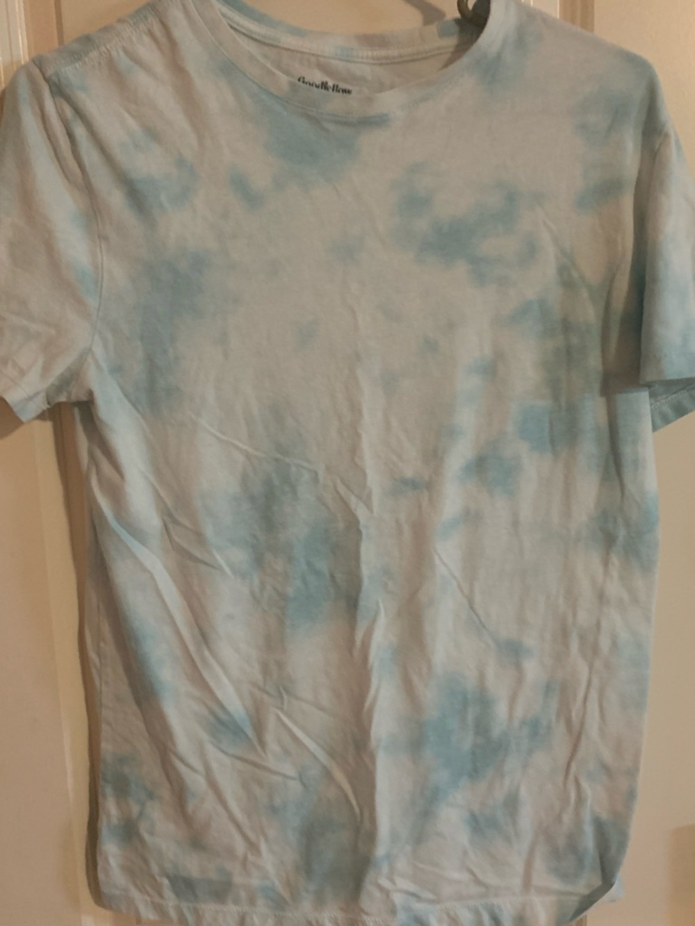 Goodfellow & Co Light Blue and White Tie-Dye Short Sleeve Tee